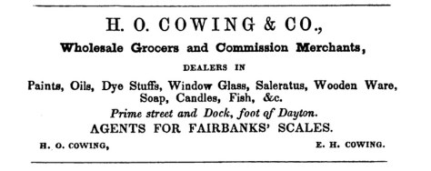 Cowing ad 1850-51 directory crop